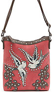 Western Design Bird Accent Cross Body Bag in Poppy Western Design Bird Accent Cross Body Bag in Poppy