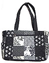 Quilted Patchwork Diaper Bag in Black Quilted Patchwork Diaper Bag in Black